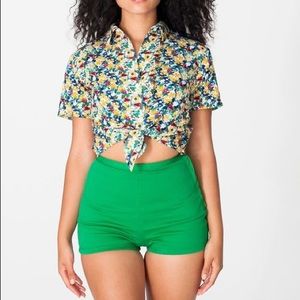 American Apparel High Waisted Tap Short